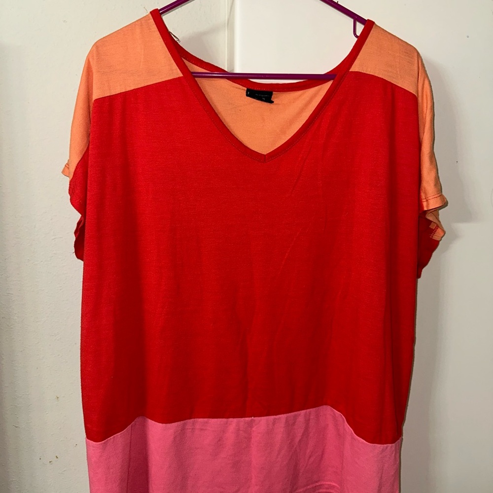 Colorblock V-Neck Top